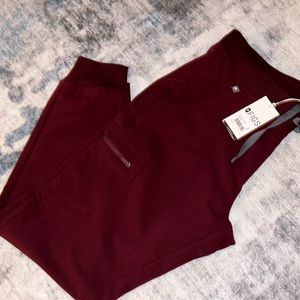 Figs Womens Burgundy Jogger Scrub Pants